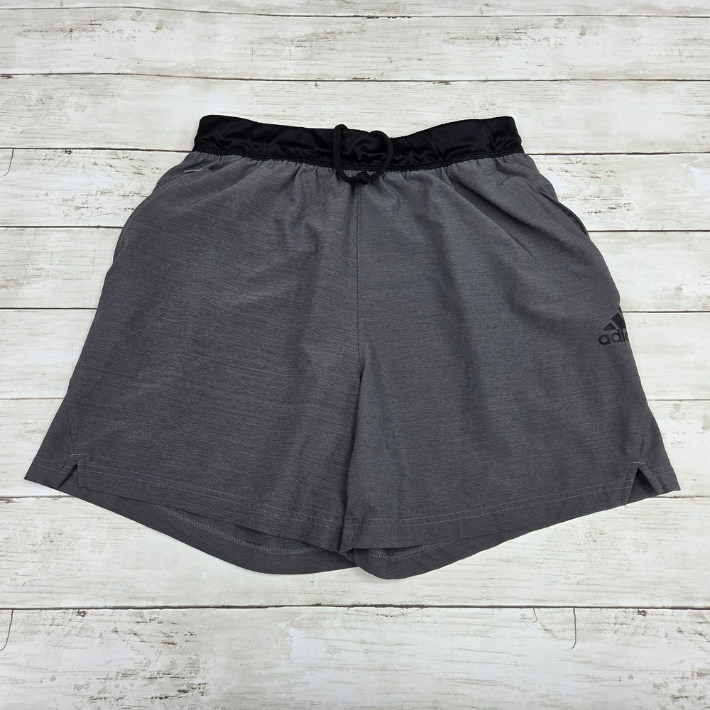 Adidas Axis 3.0 Athletic Shorts Mens Medium Gray Drawstring Performance Gym‎